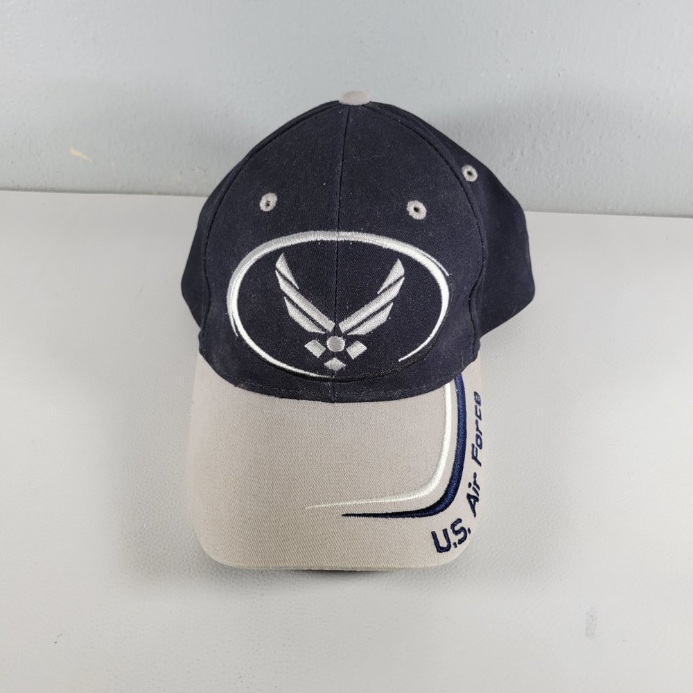 US Air Force Hat Cap Strap Back Men Blue Gray Adjustable